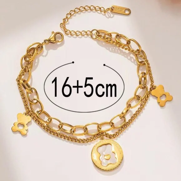 Link Layered Teddy Bracelet